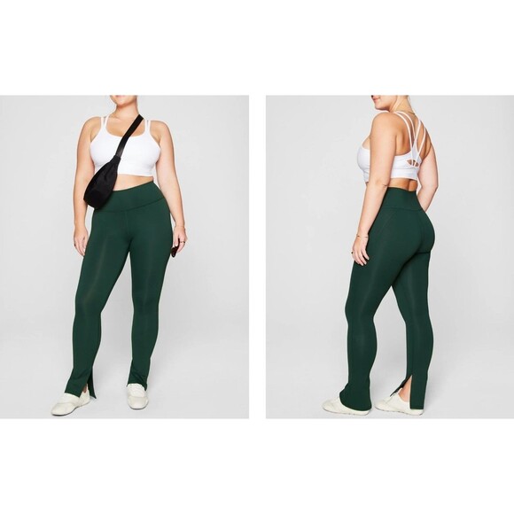 NWT Fabletics Define PowerHold Split Hem Legging Everpine Women's Large - Picture 1 of 5